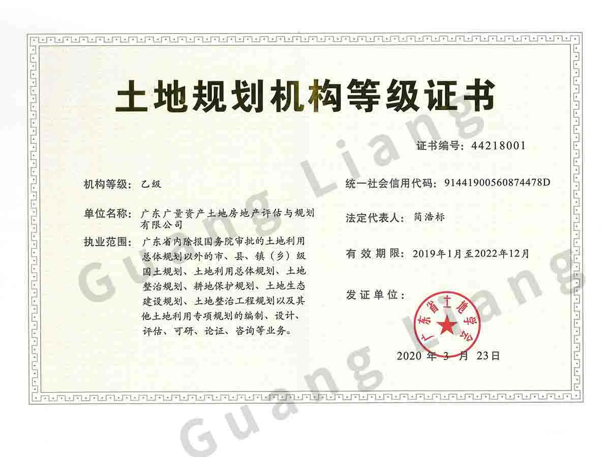 乙级地皮规划资质